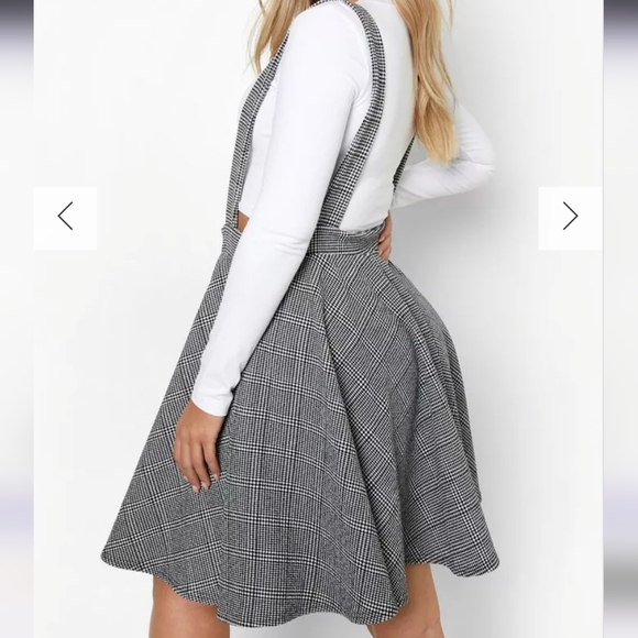 Boohoo Dogtooth Pinafore Skirt Size US 18 NWT - Picture 8 of 8